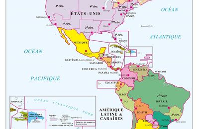 Le découpage de l'Amérique et Caraïbes pour les élections des conseillers consulaires