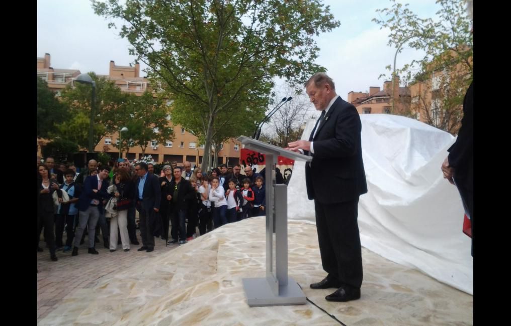 La inauguración del monumento a las víctimas del comunismo.