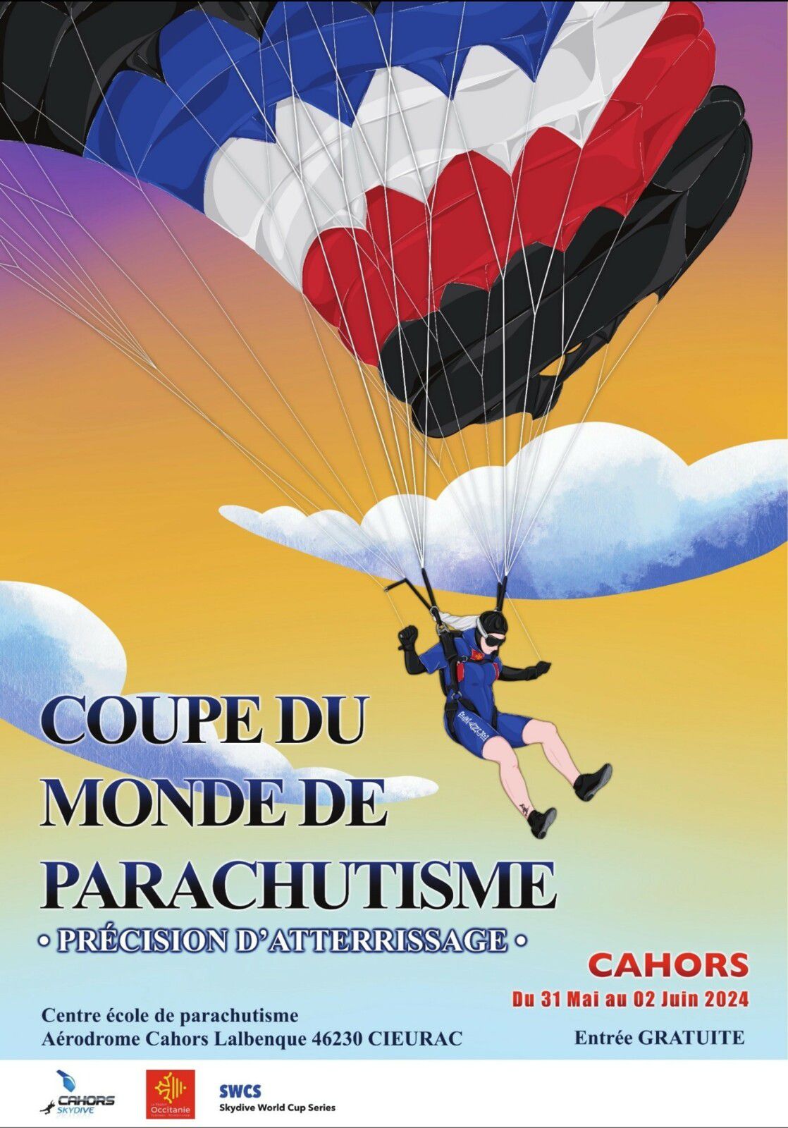 Parachutisme Première étape mondiale World Series Cahors (46) juin 2024