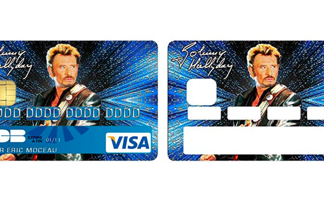 Découvrez l’autocollant pour carte bancaire Johnny Hallyday