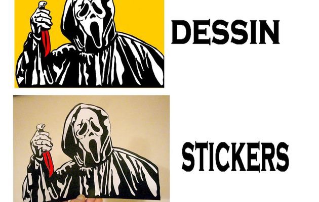 Scream stickers phosphorescent