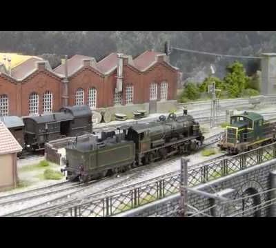 Manoeuvres de locos vapeur sur le réseau HO Biscatrain