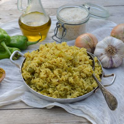 Riz au curry et aux poivrons