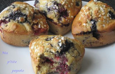 Muffins mures et framboises sans beurre