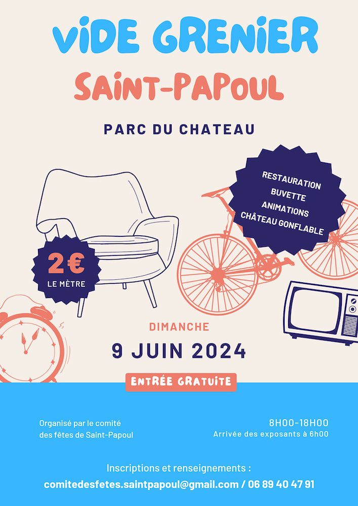 Saint Papoul  Dimanche 9 juin 2024  Vide Grenier