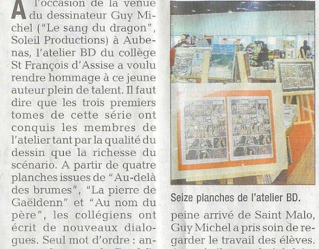 La presse en parle : l'expo "Le sang du dragon"