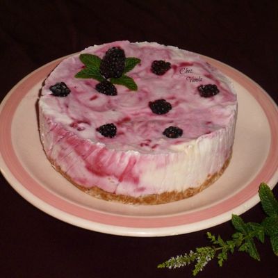 Cheesecake glacé aux  mûres (ou autres fruits rouges ) 