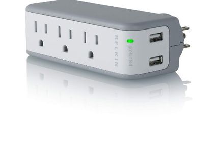 Salest Belkin Mini Surge Protector Dual USB Charger