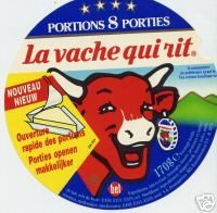 Etiquettes qui se trouvent surles boites de vache qui rit