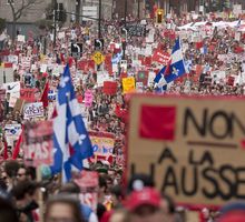 Grèves étudiantes massives au Québec: 300 000 étudiants manifestent à Montréal contre la hausse de 75% des frais de scolarité