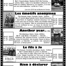 Programme du 26/01 au 14/02/2011