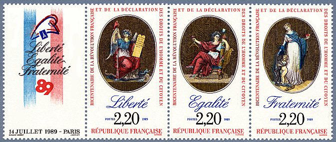 liberté - égalité - fraternité - devise de la république - timbre