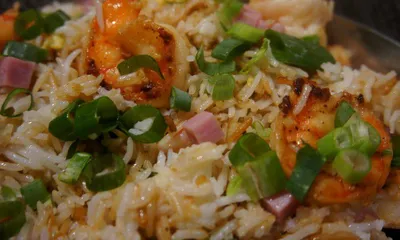 Riz cantonais aux crevettes 