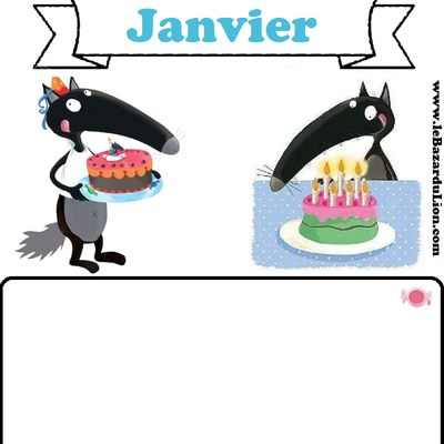 Fiches pour les anniversaires par mois [FR et Anglais] [Loup][Support]