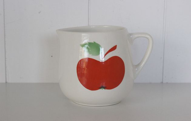 Pot à lait décor pomme Granit Années 70 - Vintage