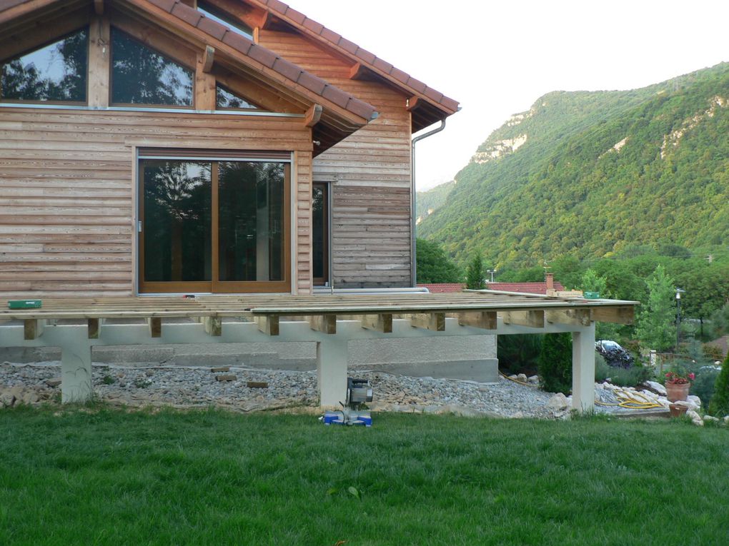 Création de la terrasse bois sur mur porteur