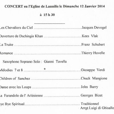 Programme du concert du nouvel an