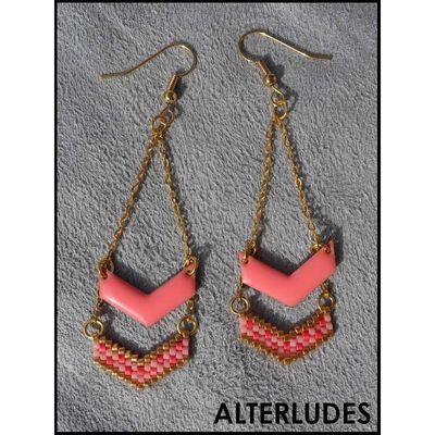 BO - Chevron - Aglaé - Rose et or - Disponible - 25€