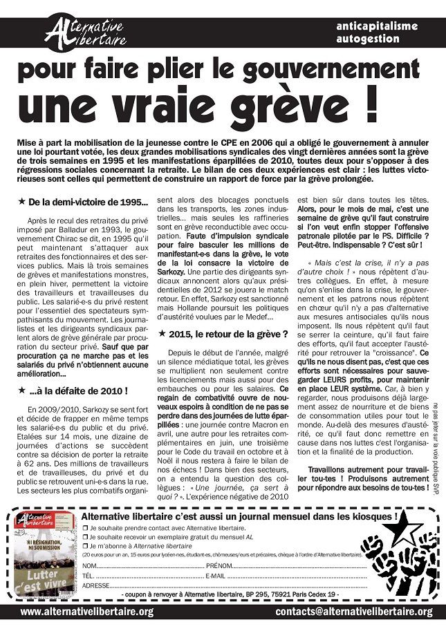 . Pour faire plier le gouvernement : une vraie grève !