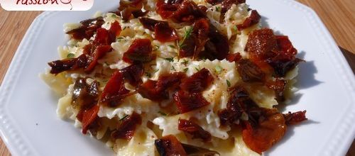 Pasta brandade de morue et poivron confit