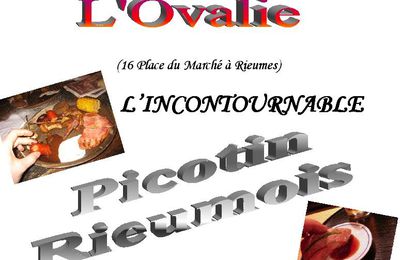 Vendredi 15 Avril à 20H00: Picotin Rieumois au Restaurant l'Ovalie !