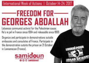 Semaine internationale d’actions pour la libération de Georges Abdallah, du 14 au 24 octobre 2017