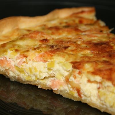 Quiche saumon fumé et poireaux