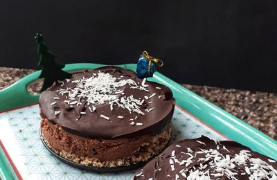 Entremets chocolat & coco (cru, sans gluten & vegan) 