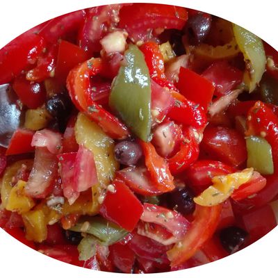Salade provençale, tomates, poivrons & olives - IG Bas