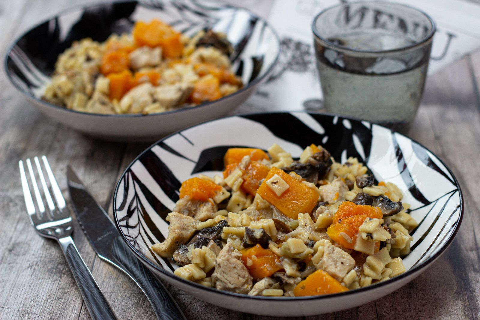 ONE POT CROZETS BUTTERNUT ГРИБЫ