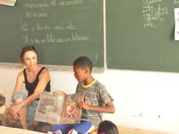 .le moment de lecture avec Karl dans la classe de CP