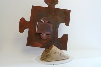 Puzzle - Sculpture Métal et Bois flotté