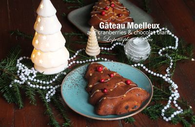 Gâteau moelleux aux cranberries fraiches et chocolat blanc