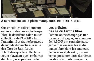 "Le salon toutes collections fait l'unanimité" (DNA du mercredi 13 mars 2013)