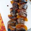 Brochettes de canarde aux abricots