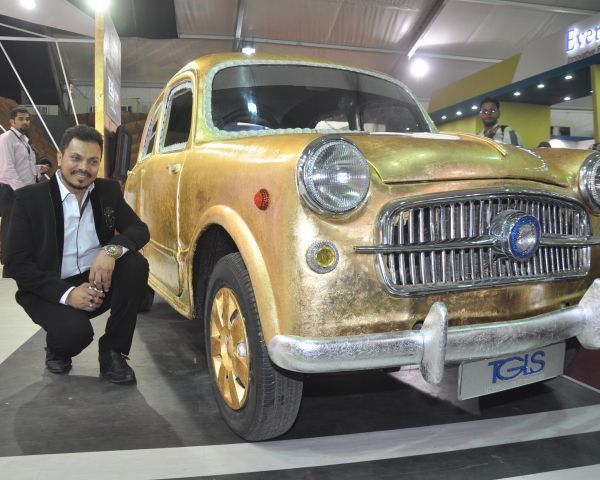 Rose Gold Leafing on Vintage Car by Artist Shehzad Khan.