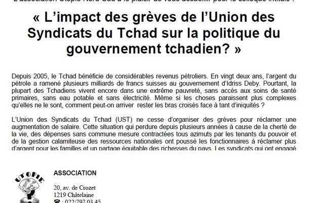 Activistes tchadiens à Genève (Communiqué de presse)