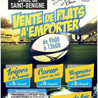 Une vente de plats à emporter au RCHB. 