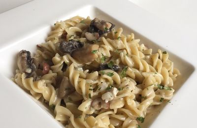 One Pot Pasta gorgonzola champignons