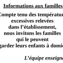 Scolarisation des élèves et fortes chaleurs dans les locaux