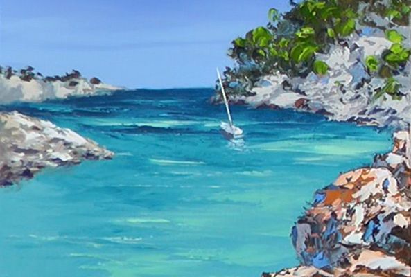 Dessin et peinjture - vidéo 2516 : Comment peindre les calanques de Marseille ? - peinture acrylique ou huile.
