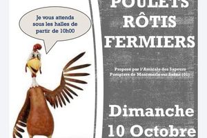 Montmerle 10 octobre poulets rôtis proposés par les sapeurs pompier