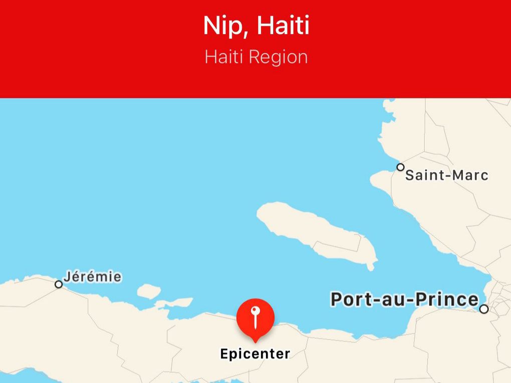 Haïti : Des nouvelles secousses sismiques ressenties  à Baradères et dans la région des Nippes