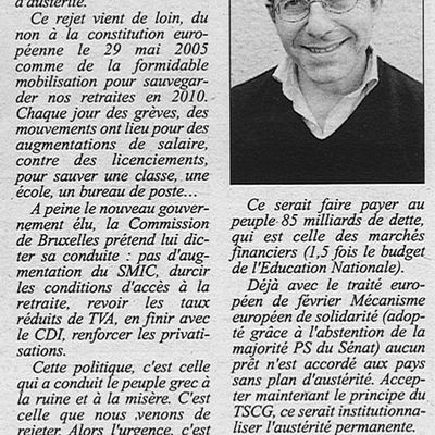 Une tribune libre dans zoomdici sur l'emploi et un article dans l'éveil de la Haute Loire