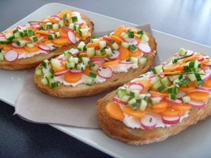 Tartine fraicheur végétarien - Légumes