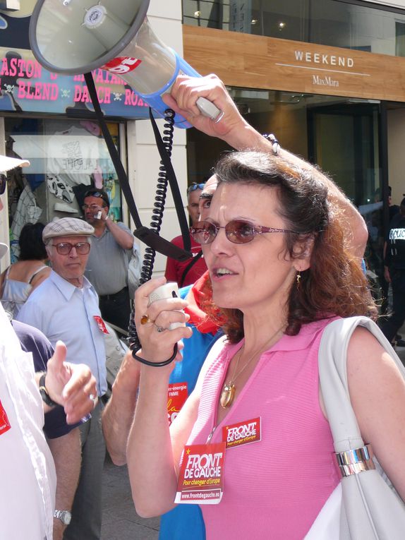 Journée FDG dans les Alpes Maritimes: images de la manifestation EDF et pour les sans papiers à Cannes.