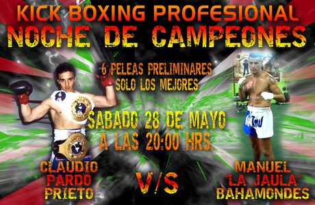 DISEÑO DE AFICHE KICK BOXING "NOCHE DE CAMPEONES"