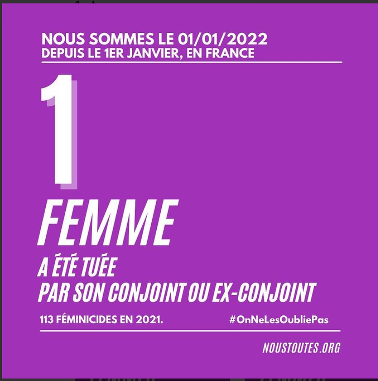 30 EME  FEMINICIDES  DEPUIS LE  DEBUT  DE L ANNEEE 2022 