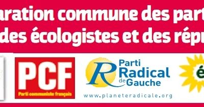 Déclaration commune des partis de gauche, des écologistes et des républicains