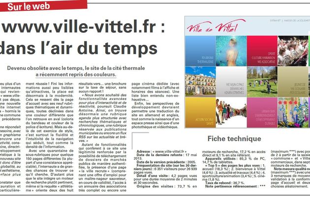 Vittel : un nouveau site Internet pour la ville thermale (Vosges Matin)